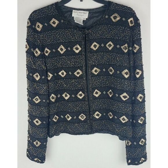 Adrianna Papell Tops - Papell Boutique Evening Heavily Beaded Blouse Womens Formal Evening Size Large